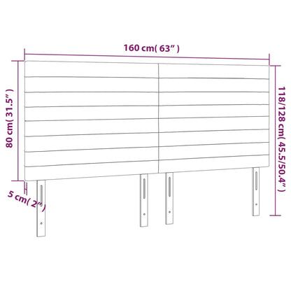 Kopfteile 4 Stk. Dunkelgrau 80x5x78/88 cm Samt - Pazzar.ch