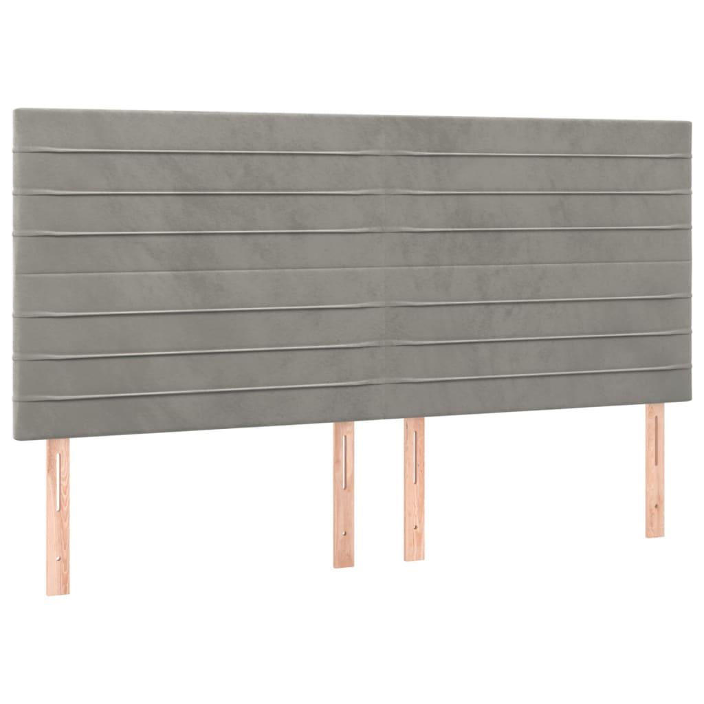 Kopfteile 4 Stk. Hellgrau 100x5x78/88 cm Samt - Pazzar.ch