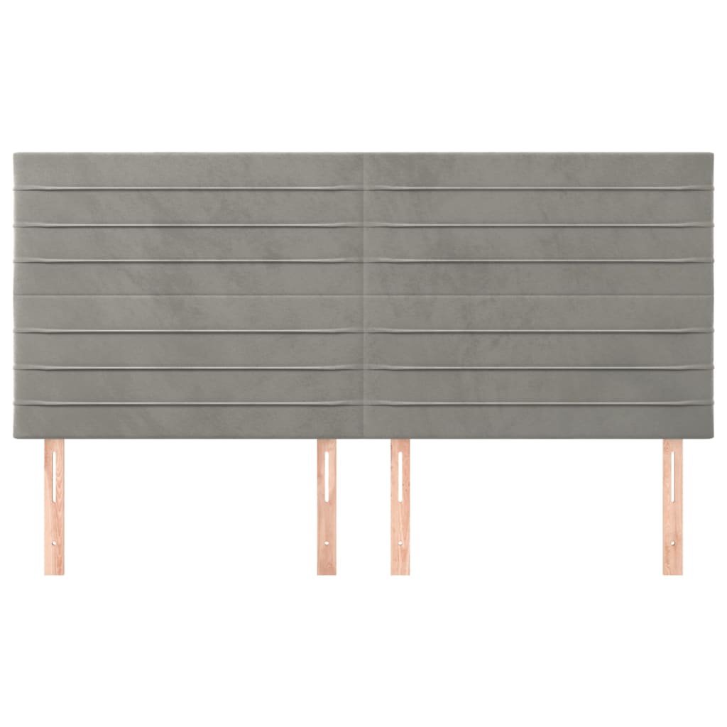Kopfteile 4 Stk. Hellgrau 100x5x78/88 cm Samt - Pazzar.ch