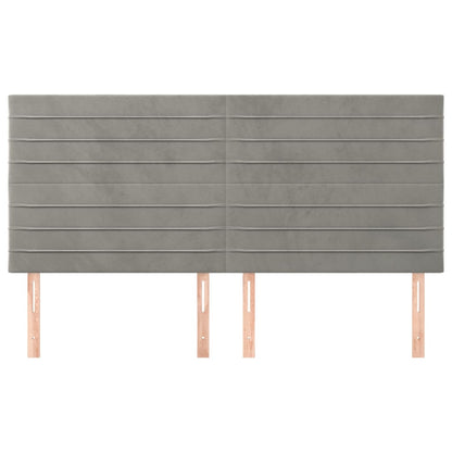 Kopfteile 4 Stk. Hellgrau 100x5x78/88 cm Samt - Pazzar.ch