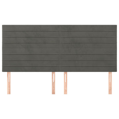 Kopfteile 4 Stk. Dunkelgrau 100x5x78/88 cm Samt - Pazzar.ch