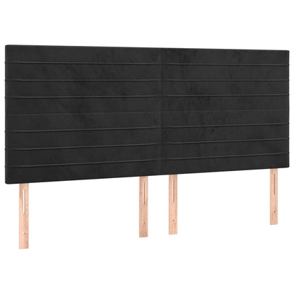 Kopfteile 4 Stk. Schwarz 100x5x78/88 cm Samt - Pazzar.ch