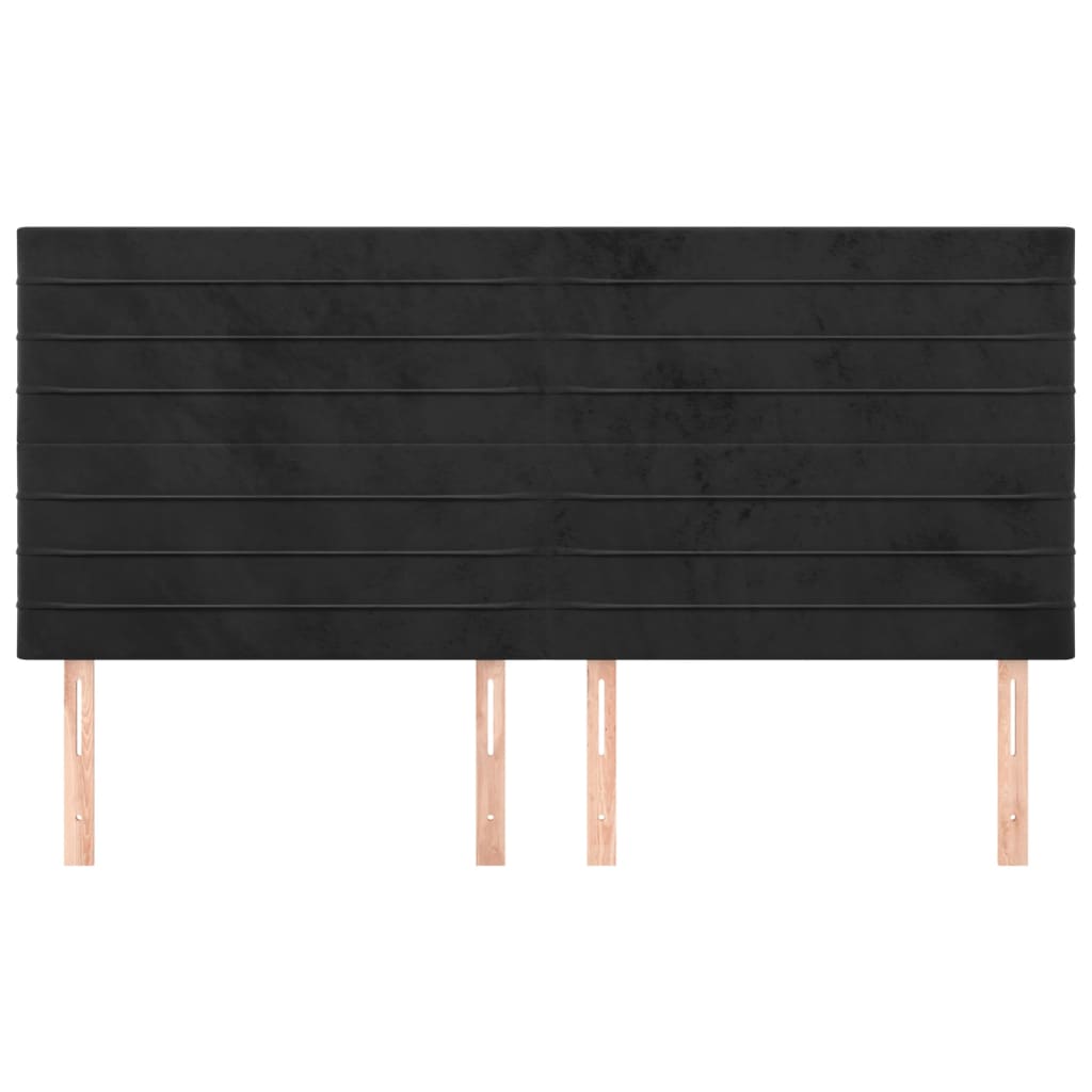 Kopfteile 4 Stk. Schwarz 100x5x78/88 cm Samt - Pazzar.ch