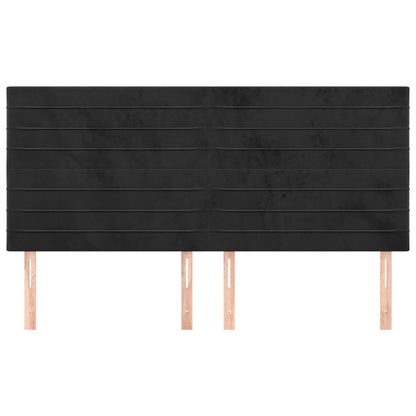 Kopfteile 4 Stk. Schwarz 100x5x78/88 cm Samt - Pazzar.ch