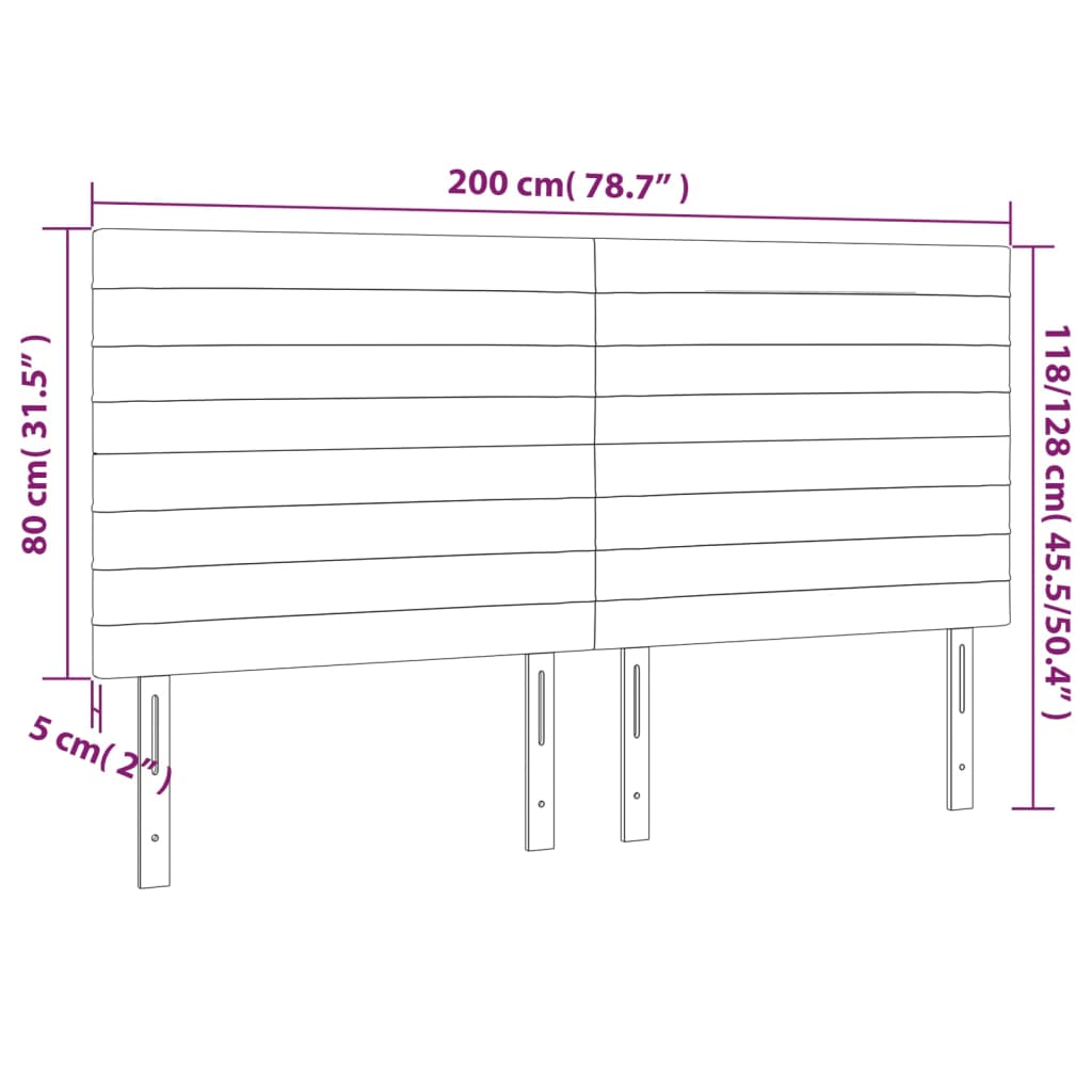 Kopfteile 4 Stk. Rosa 100x5x78/88 cm Samt - Pazzar.ch