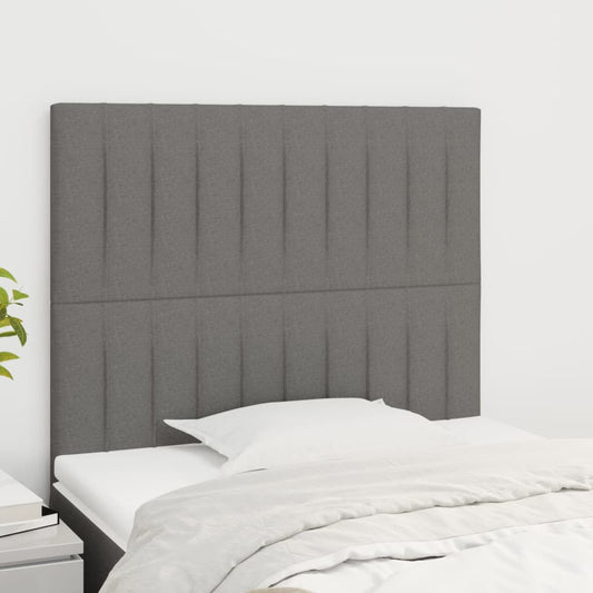 Kopfteile 2 Stk. Dunkelgrau 100x5x78/88 cm Stoff - Pazzar.ch