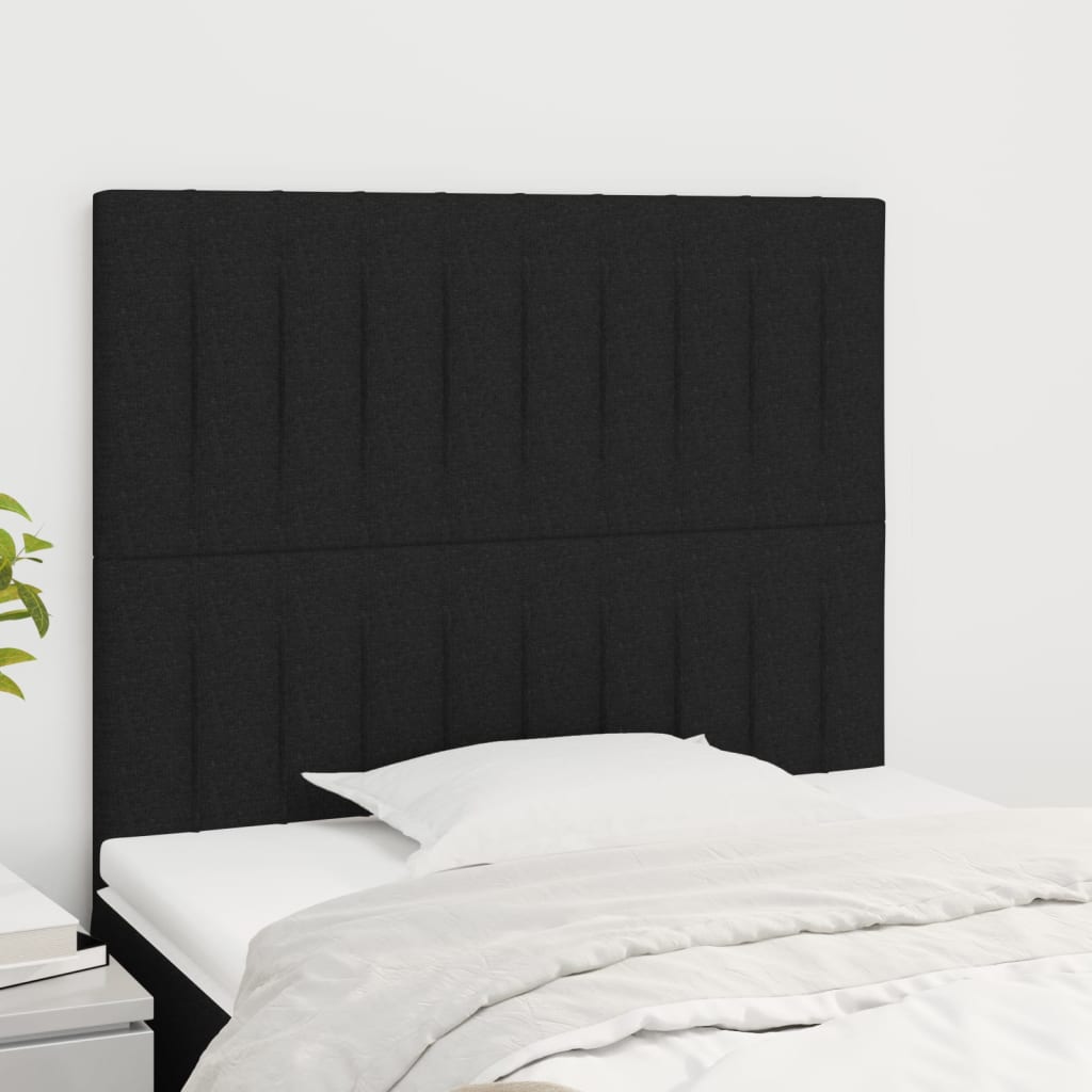 Kopfteile 2 Stk. Schwarz 100x5x78/88 cm Stoff