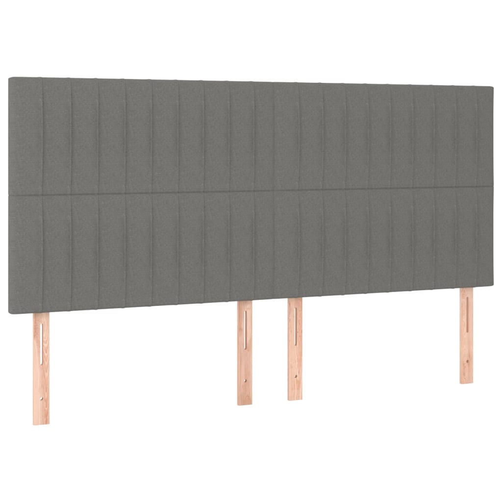 Kopfteile 4 Stk. Dunkelgrau 100x5x78/88 cm Stoff - Pazzar.ch