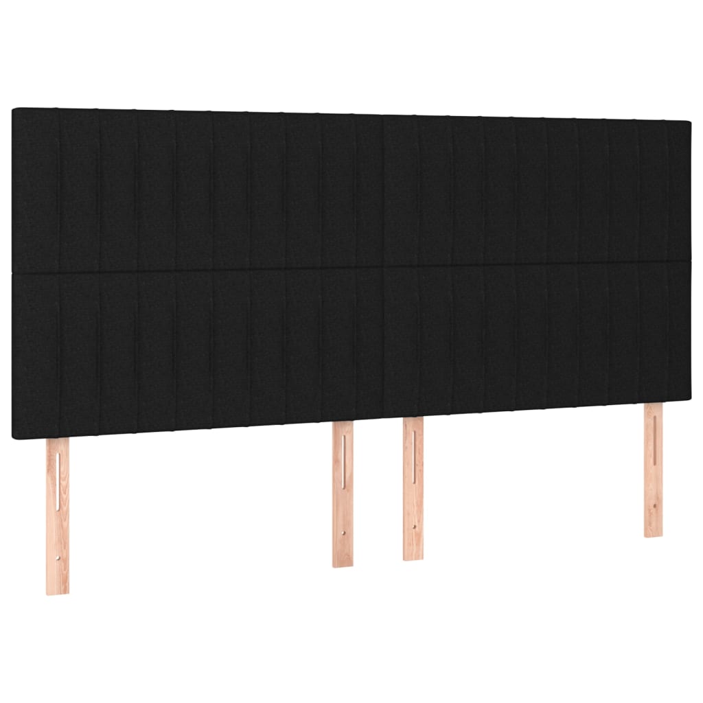 Kopfteile 4 Stk. Schwarz 100x5x78/88 cm Stoff - Pazzar.ch