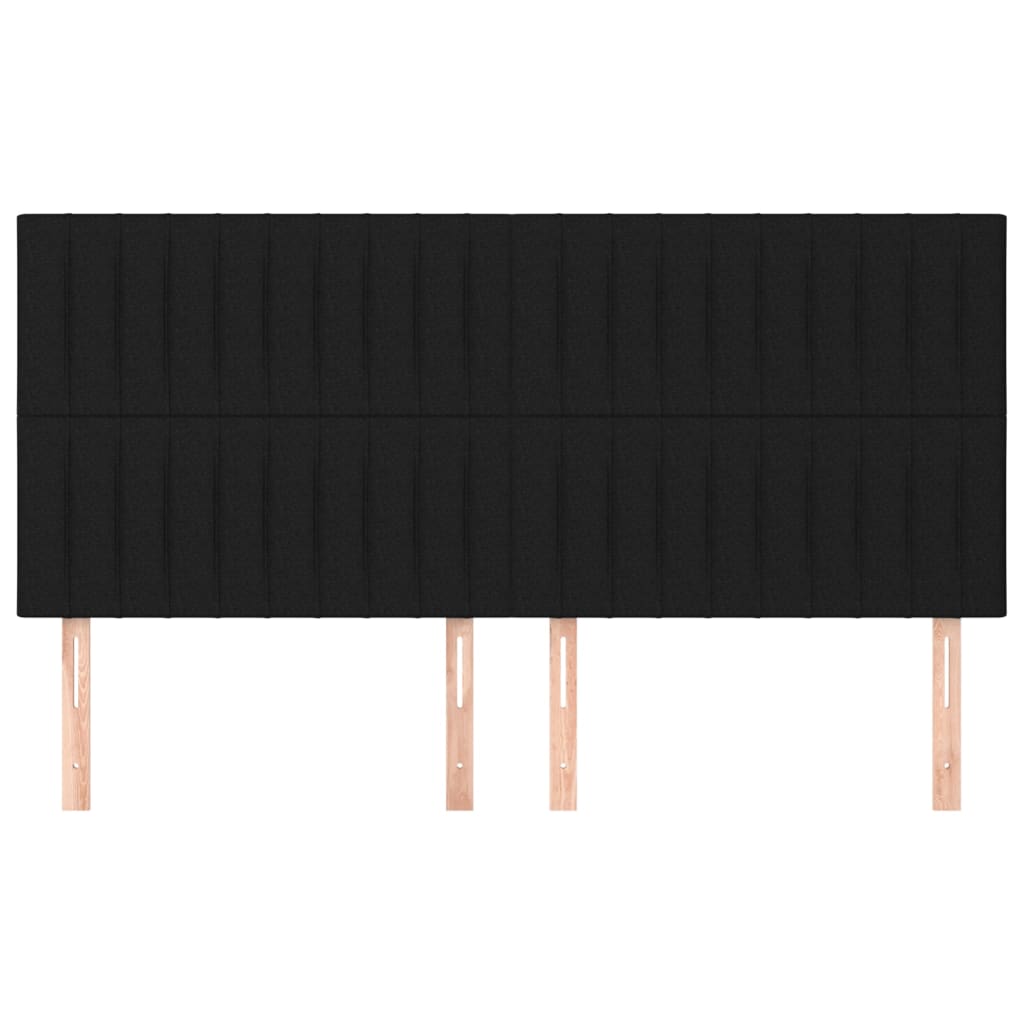 Kopfteile 4 Stk. Schwarz 100x5x78/88 cm Stoff