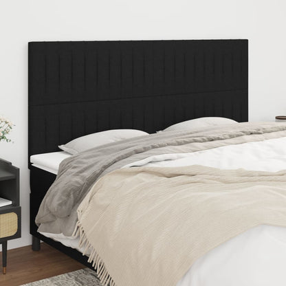 Kopfteile 4 Stk. Schwarz 100x5x78/88 cm Stoff - Pazzar.ch