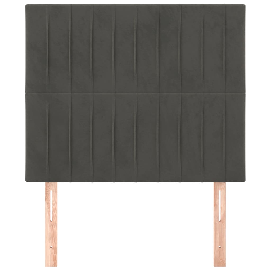Kopfteile 2 Stk. Dunkelgrau 80x5x78/88 cm Samt - Pazzar.ch