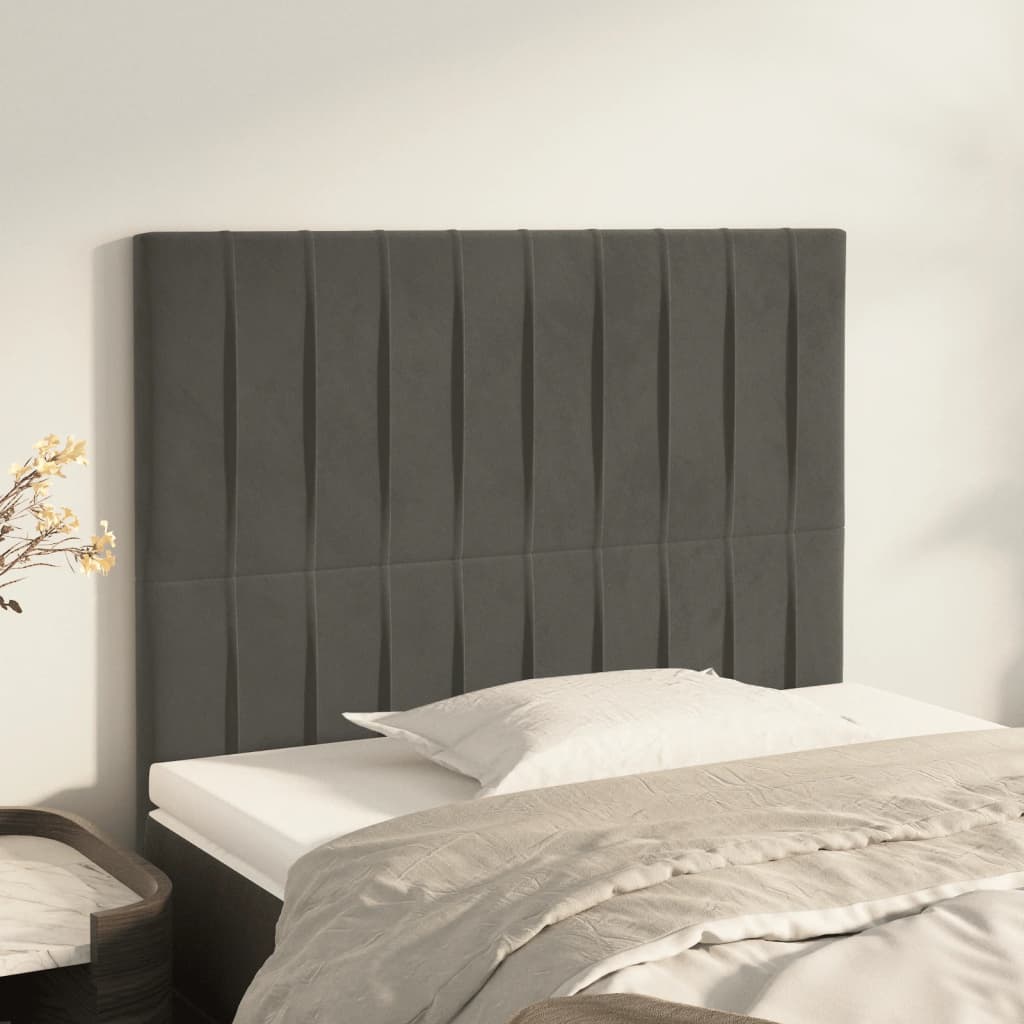 Kopfteile 2 Stk. Dunkelgrau 80x5x78/88 cm Samt - Pazzar.ch