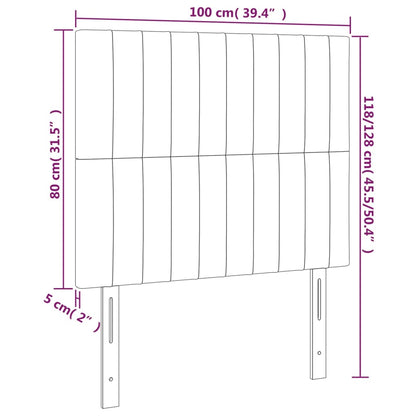 Kopfteile 2 Stk. Hellgrau 100x5x78/88 cm Samt - Pazzar.ch