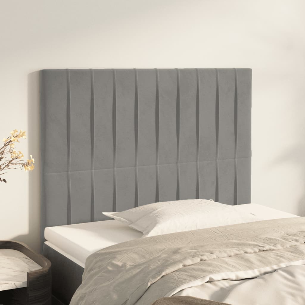 Kopfteile 2 Stk. Hellgrau 100x5x78/88 cm Samt - Pazzar.ch