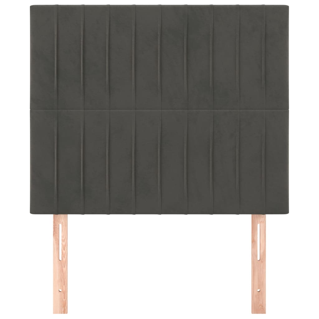 Kopfteile 2 Stk. Dunkelgrau 100x5x78/88 cm Samt - Pazzar.ch