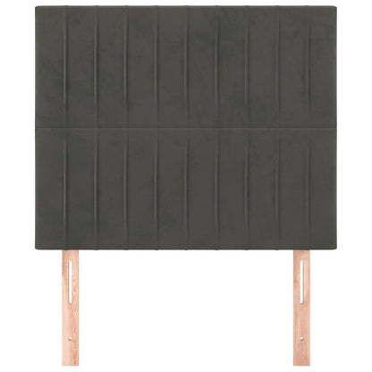 Kopfteile 2 Stk. Dunkelgrau 100x5x78/88 cm Samt - Pazzar.ch