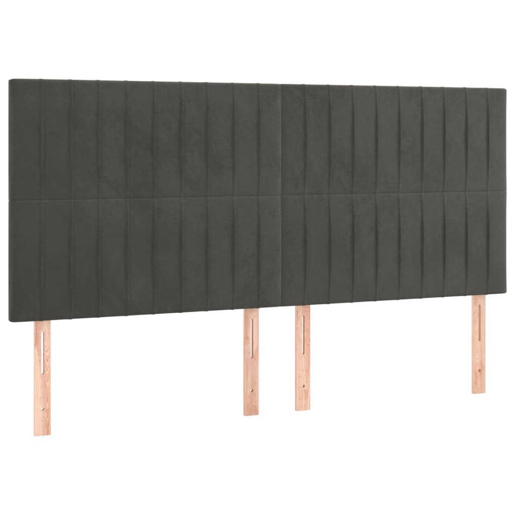 Kopfteile 4 Stk. Dunkelgrau 80x5x78/88 cm Samt - Pazzar.ch