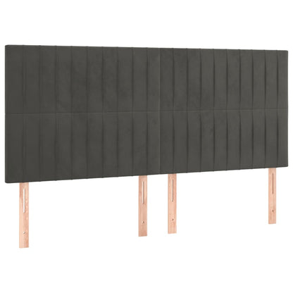 Kopfteile 4 Stk. Dunkelgrau 80x5x78/88 cm Samt - Pazzar.ch