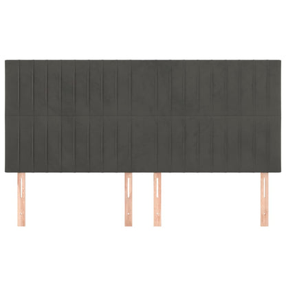 Kopfteile 4 Stk. Dunkelgrau 80x5x78/88 cm Samt - Pazzar.ch