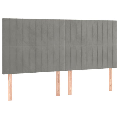 Kopfteile 4 Stk. Hellgrau 100x5x78/88 cm Samt - Pazzar.ch