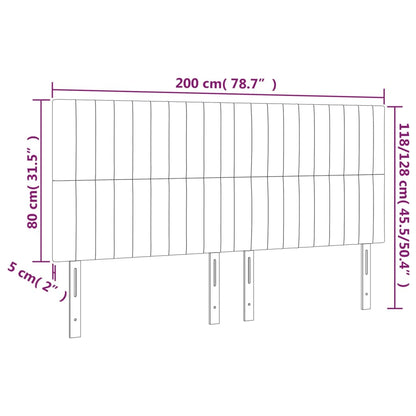 Kopfteile 4 Stk. Hellgrau 100x5x78/88 cm Samt - Pazzar.ch