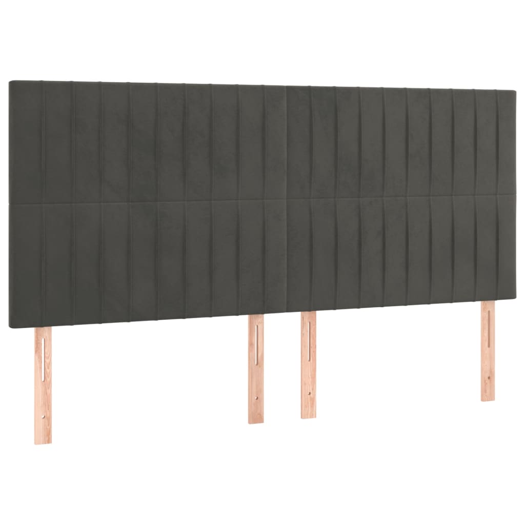Kopfteile 4 Stk. Dunkelgrau 100x5x78/88 cm Samt - Pazzar.ch
