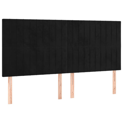 Kopfteile 4 Stk. Schwarz 100x5x78/88 cm Samt - Pazzar.ch