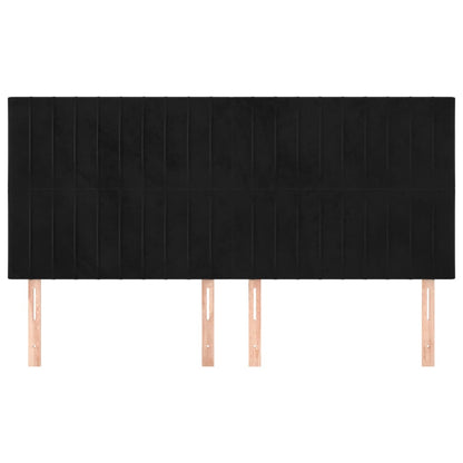 Kopfteile 4 Stk. Schwarz 100x5x78/88 cm Samt - Pazzar.ch
