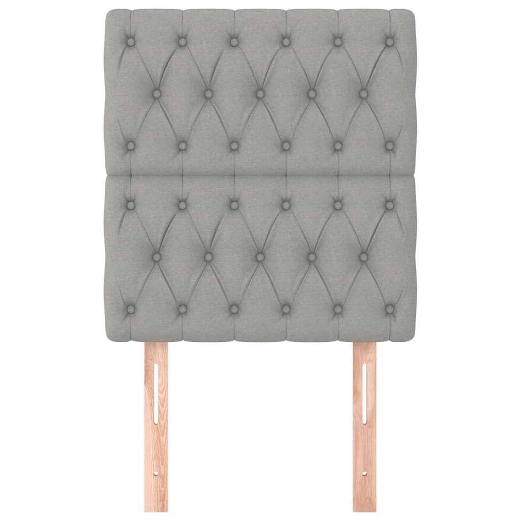 Kopfteile 2 Stk. Hellgrau 80x7x78/88 cm Stoff