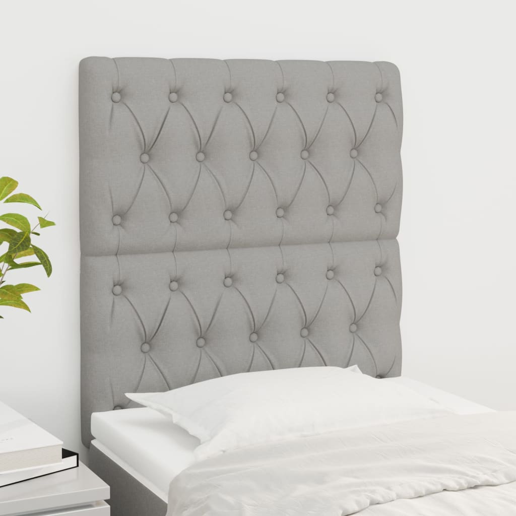Kopfteile 2 Stk. Hellgrau 80x7x78/88 cm Stoff - Pazzar.ch
