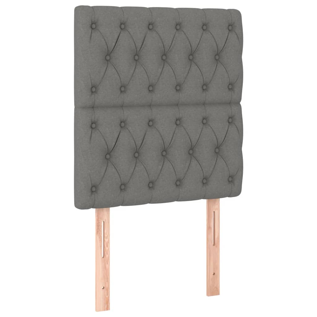 Kopfteile 2 Stk. Dunkelgrau 80x7x78/88 cm Stoff - Pazzar.ch