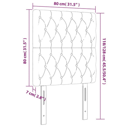 Kopfteile 2 Stk. Dunkelgrau 80x7x78/88 cm Stoff - Pazzar.ch