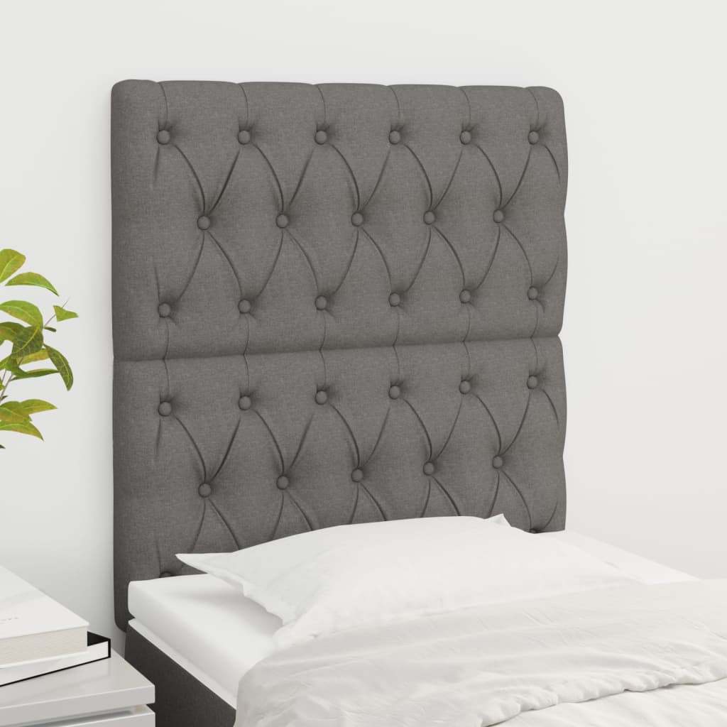 Kopfteile 2 Stk. Dunkelgrau 80x7x78/88 cm Stoff - Pazzar.ch