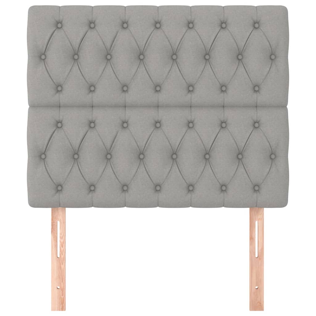 Kopfteile 2 Stk. Hellgrau 90x7x78/88 cm Stoff