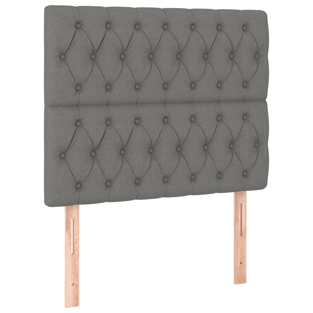 Kopfteile 2 Stk. Dunkelgrau 90x7x78/88 cm Stoff - Pazzar.ch