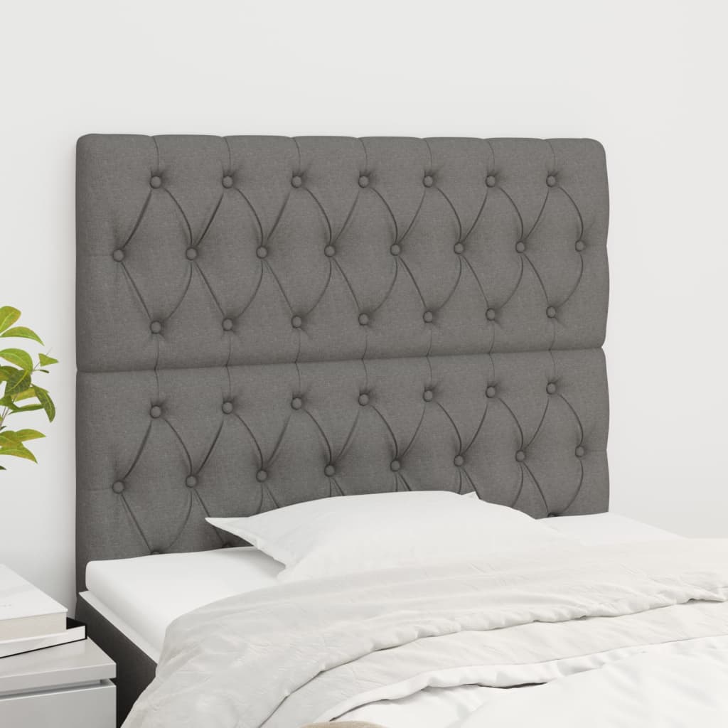 Kopfteile 2 Stk. Dunkelgrau 90x7x78/88 cm Stoff - Pazzar.ch