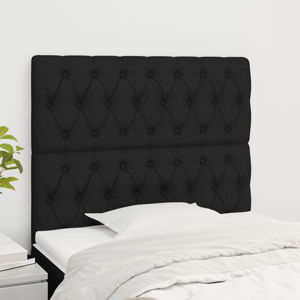 Kopfteile 2 Stk. Schwarz 90x7x78/88 cm Stoff - Pazzar.ch