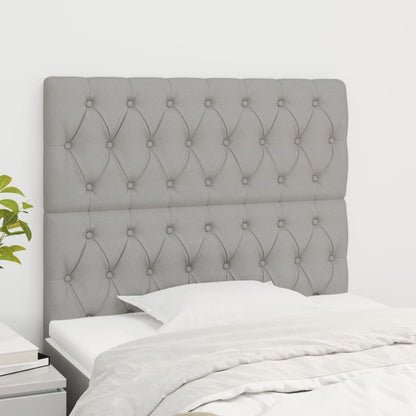 Kopfteile 2 Stk. Hellgrau 100x7x78/88 cm Stoff - Pazzar.ch