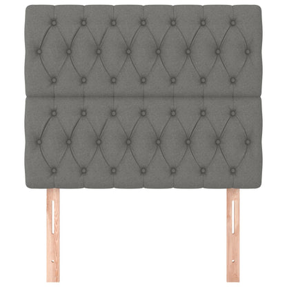 Kopfteile 2 Stk. Dunkelgrau 100x7x78/88 cm Stoff - Pazzar.ch