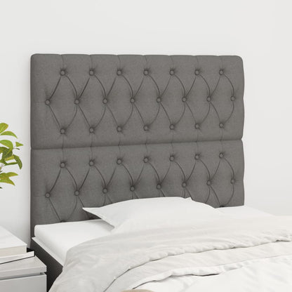 Kopfteile 2 Stk. Dunkelgrau 100x7x78/88 cm Stoff - Pazzar.ch