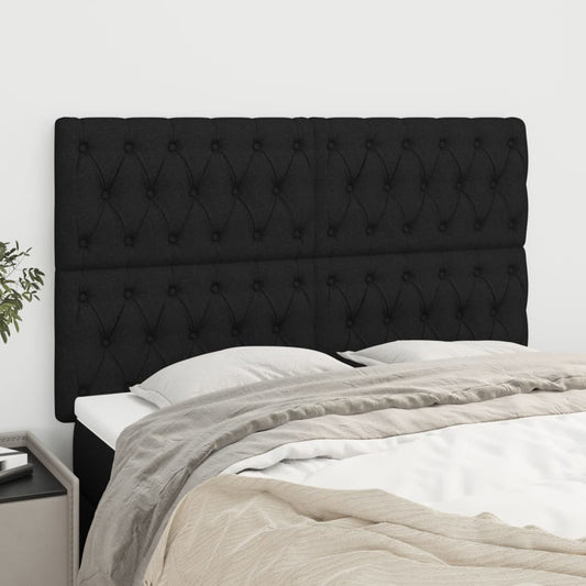 Kopfteile 4 Stk. Schwarz 72x7x78/88 cm Stoff - Pazzar.ch