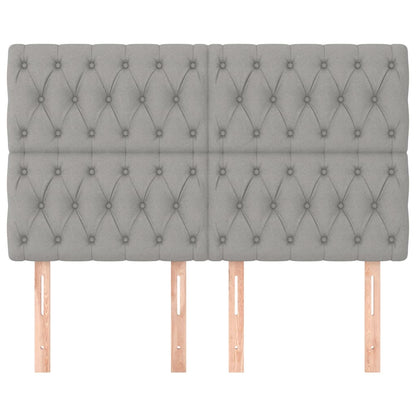 Kopfteile 4 Stk. Hellgrau 80x7x78/88 cm Stoff - Pazzar.ch