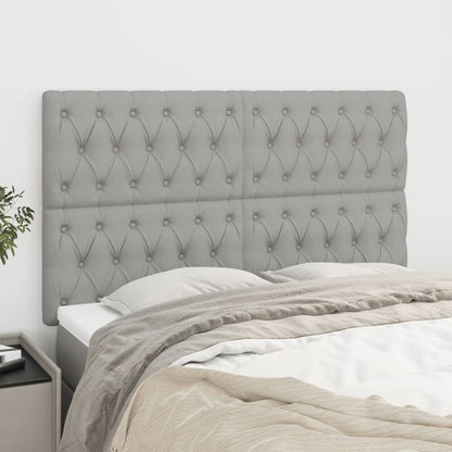 Kopfteile 4 Stk. Hellgrau 80x7x78/88 cm Stoff - Pazzar.ch