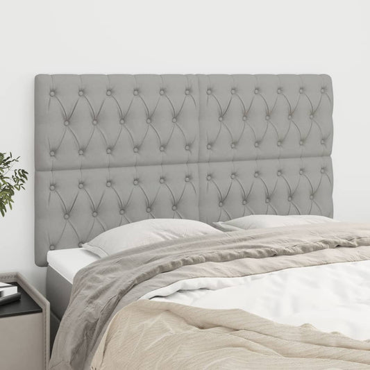 Kopfteile 4 Stk. Hellgrau 80x7x78/88 cm Stoff - Pazzar.ch