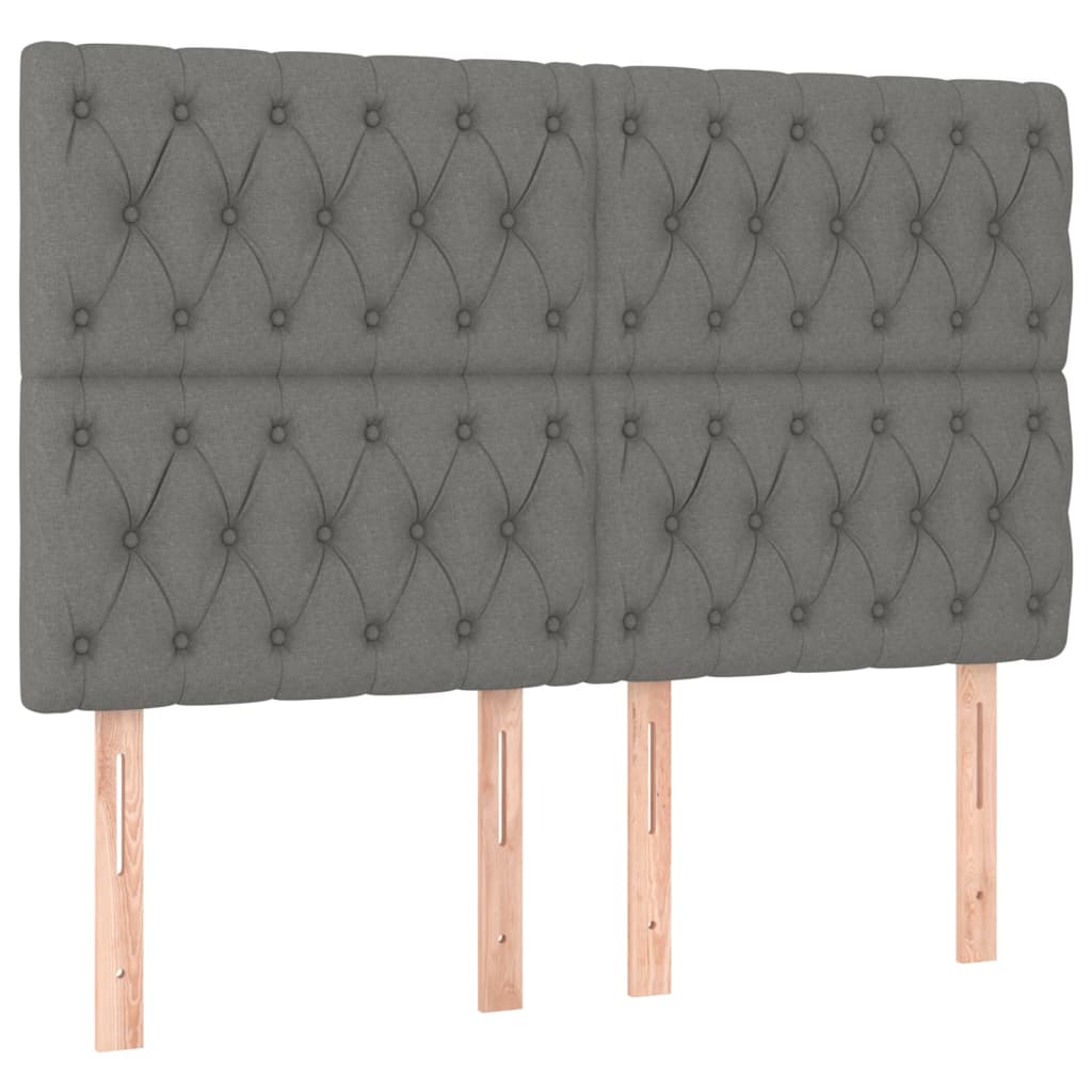 Kopfteile 4 Stk. Dunkelgrau 80x7x78/88 cm Stoff - Pazzar.ch
