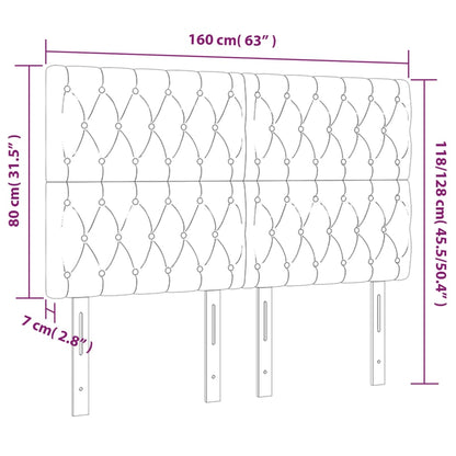 Kopfteile 4 Stk. Dunkelgrau 80x7x78/88 cm Stoff - Pazzar.ch