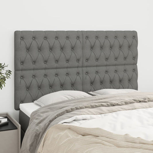 Kopfteile 4 Stk. Dunkelgrau 80x7x78/88 cm Stoff - Pazzar.ch