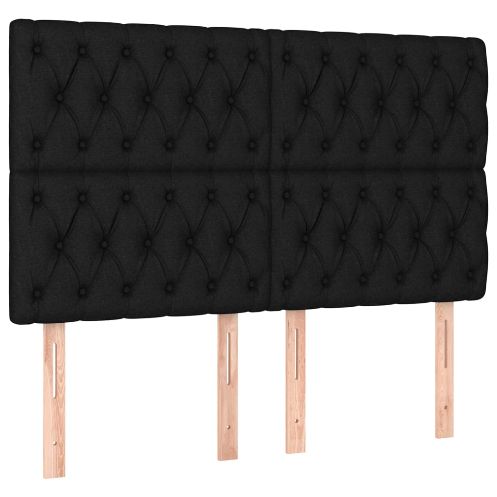 Kopfteile 4 Stk. Schwarz 80x7x78/88 cm Stoff - Pazzar.ch