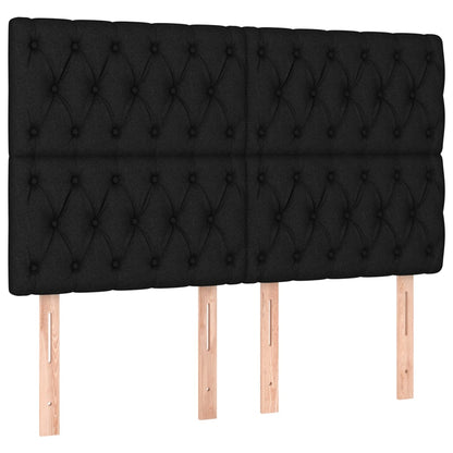 Kopfteile 4 Stk. Schwarz 80x7x78/88 cm Stoff - Pazzar.ch